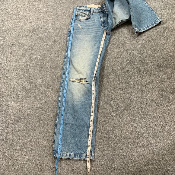 Cotton On:Jeans Womens 22 Storm Blue Rip Low Rise Straight Distressed Denim - Picture 5 of 14